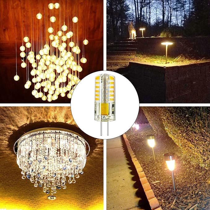 RAYHOO 10pcs G4 LED Bulbs JC Bi-Pin Base Light Bulbs 3W AC/DC 12V 20W-30W T3 Halogen Bulb Replacement Landscape Bulbs(Warm White 3000K)