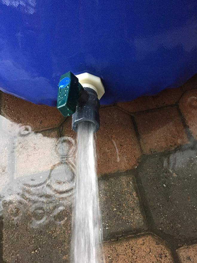 Rain Barrel Garden Spigot Kit - 3/4" Full Port PVC Ball Valve with Bulkhead Fitting Adapter