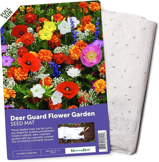 Seed Mat - Easy to Plant and Grow Garden Seeds - Creates Fragrant, Vibrant Flower Garden (DeerGuard Flower Garden - 1 Mat)