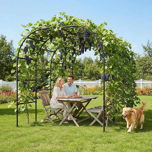 Tall Garden Arch Trellis for Climbing Plants, 88in Tall Metal Plant Support Trellis Archway for Climbing Plant Vegetables Cucumber, Outdoor Yard Lawn Garden Arch Tunnel Trellis