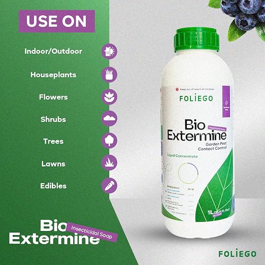 Insecticidal Soap Bioextermine, 33.8 oz Concentrate - Makes up to 130 gallons, Multipurpose Insecticide, Fungicide & Miticide for Organic Gardening