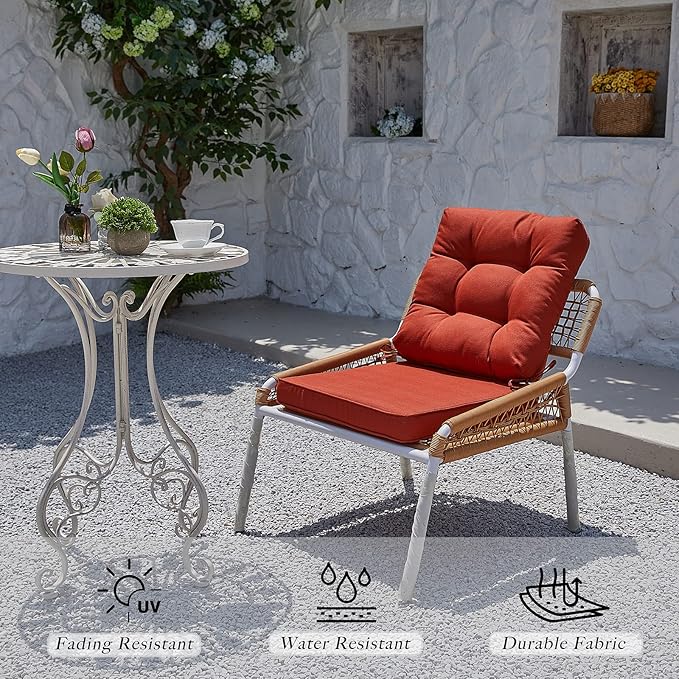JMGBird Outdoor Chair Cushions Set - 22"x22" Deep Seat & Back Cushions, Water-Resistant Tufted Pillows for Patio Furniture