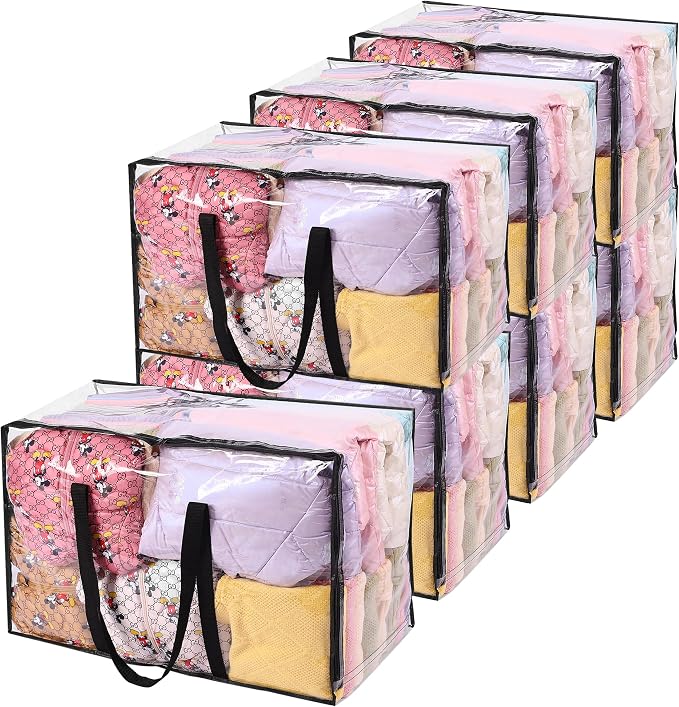 Vieshful 7 Pack 110L Clear Comforters Storage Bags with Zipper