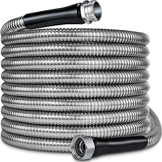 200 Foot Garden Hsoes - 2026 New 304 Stainless Steel Garden Hose with 3/4'' Fittings – Lightweight, Durable, and Kink-Free, Metal Water Hoses for Gardening