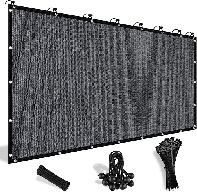 Shade&Beyond 90% Sun Shade Cloth with Grommets, 4' X 12' Pergola Shade Cover Canopy, Mesh Tarp Sun Screens for Patio, Outdoor, Garden, Backyard, Blue Gray