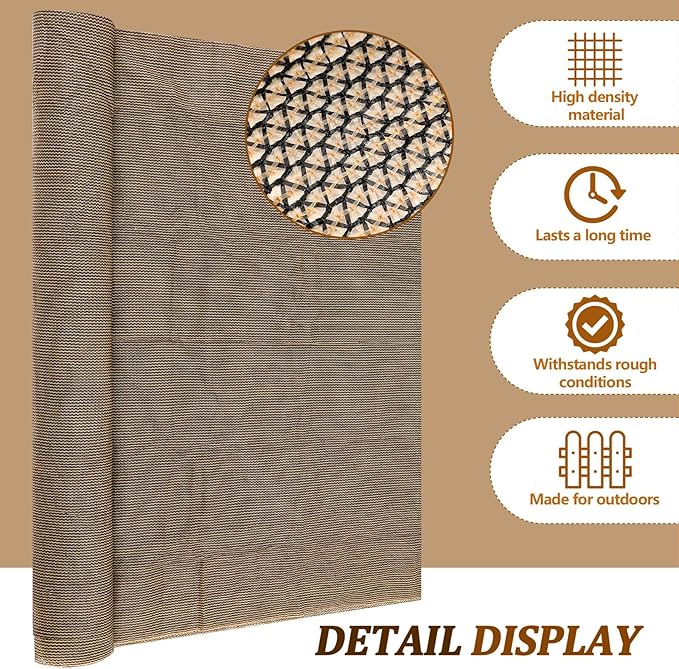 6.5X 50 ft Shade Cloth Roll for Covering Garden 95% Mesh UV Resistant Net with Ties for Patio Outdoor Greenhouse Fence Flower Plant Cover Canopy,Brown