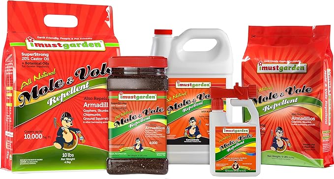 I Must Garden Mole & Vole Repellent: Professional Strength – Twice The Coverage – All Natural Ingredients - Pleasant Scent - 10lb