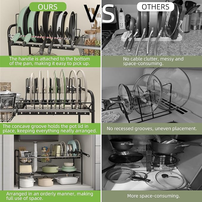 NETEL Expandable Under Sink Organizer，Pot and pan Organizer Under Cabinet