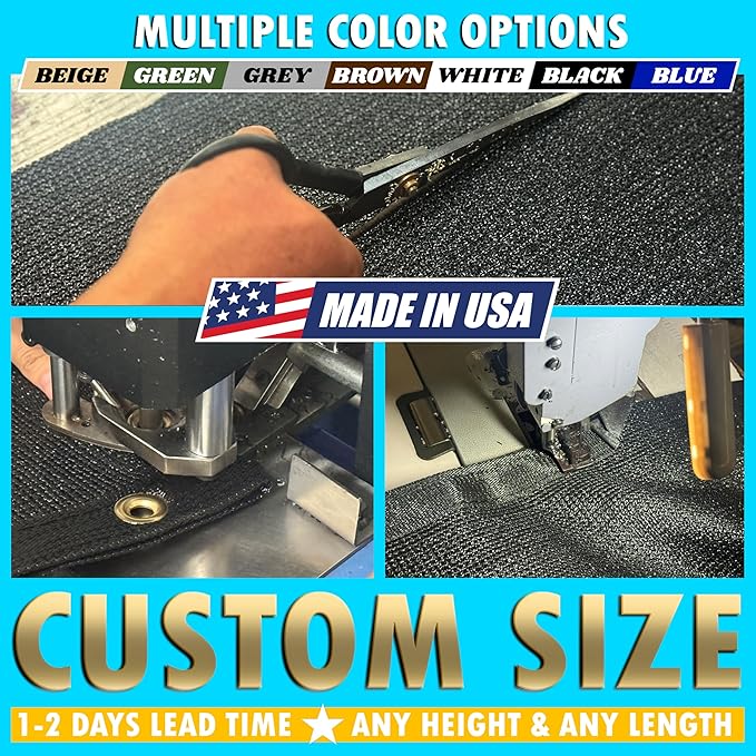 ShadeMart 4' x 143' Fence Privacy Screen Black Heavy Duty 170 GSM Fencing Mesh Shade Net with Grommets & Zip Ties, 90% Blockage Fence Screen for Balcony Yard Outdoor Garden Pool (We Customize Size)