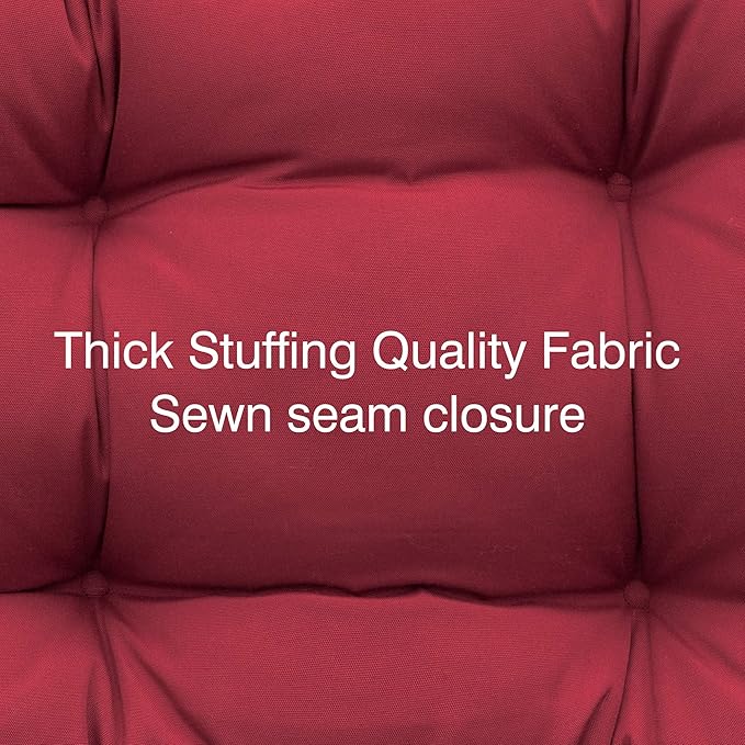 QILLOWAY Outdoor Chair Cushion for Patio Furniture, Waterproof Patio Cushions Set of 4 with Ties, Fade Resistant Replacement Pads for Outdoor Rocking Chairs,Red