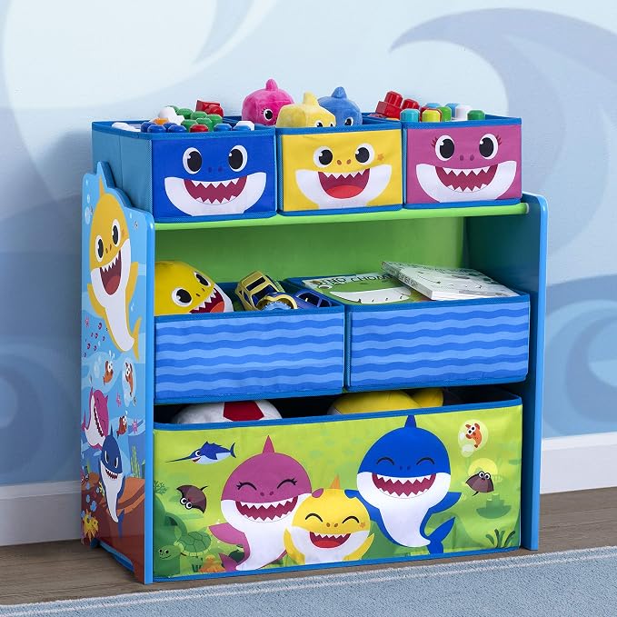 Baby Shark Design & Store 6 Bin Toy Storage Organizer by Delta Children