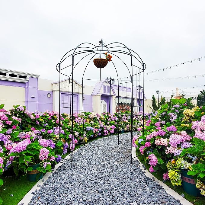 Garden Arches Arbors Birdcage Shape,9' High x 6.8' Wide,Metal Pergola Pavilion Gazebo Enduring Iron Trellis Plants Support Use for Outdoor Garden Arbor Climbing Plants Wedding Arches Ceremony