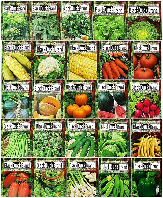 Set of 25 Premium Variety Herbs and Vegetables - Deluxe Garden Choices for Premium Gardening! (25 Variety Herbs and Vegetables Deluxe Assortment)