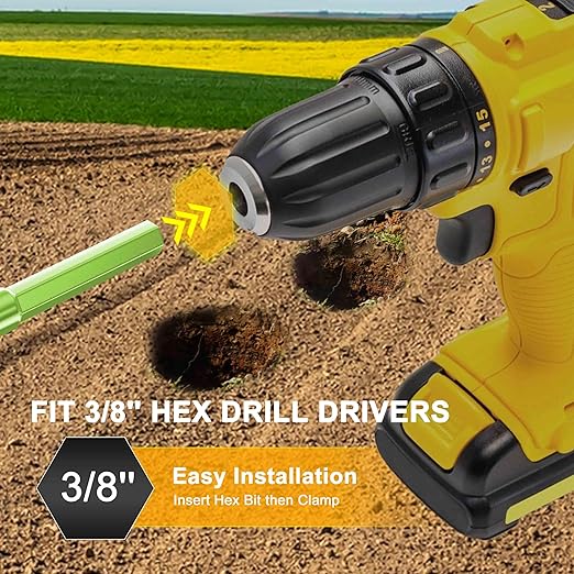TCBWFY Auger Drill Bit for Planting 3.5"x16",Extended Length Garden Auger Spiral Drill Bit for Planting Bulbs Flowers,Planting Auger for Drill Post Hole Digger for 3/8”Hex Drill