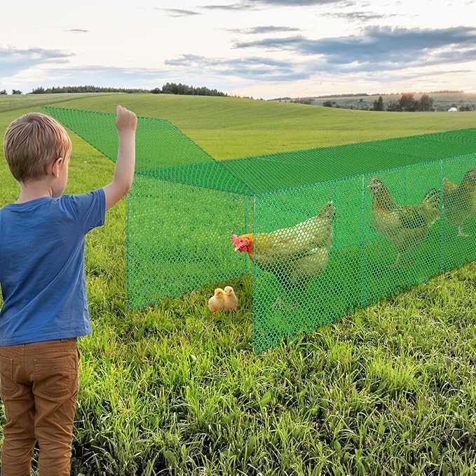 Chicken Tunnel for Outside, 10FT 3 in 1 Metal Chicken Coop and Runs, Foldable Pull-Form Design Chicken Tunnels Runs, Poultry Pen Enclosure for Backyard Farm Yard