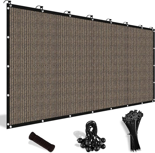 Shade&Beyond 90% Sun Shade Cloth with Grommets, 5' X 8' Pergola Shade Cover Canopy, Mesh Tarp Sun Screens for Patio, Outdoor, Garden, Backyard, Mocha