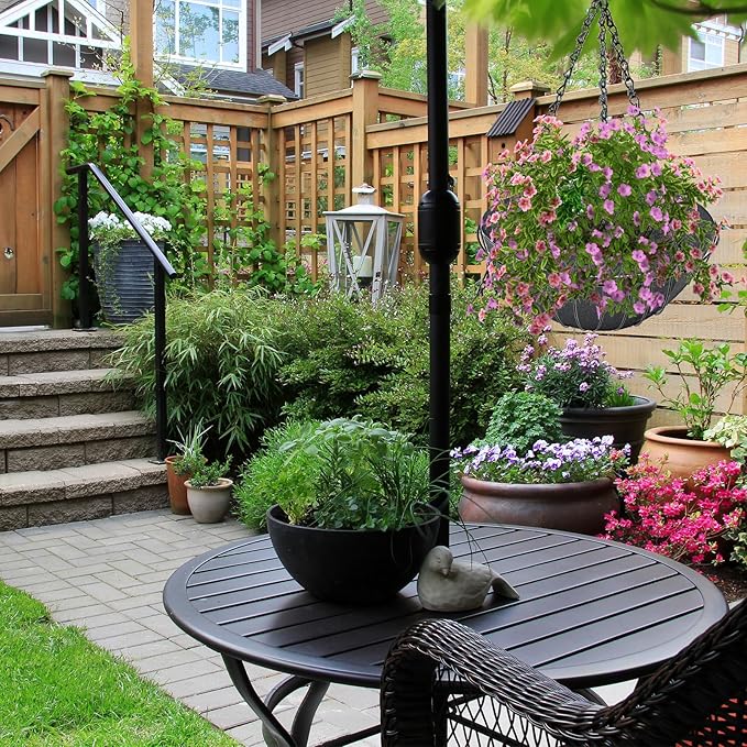 2PCS 16 Inch Round Hanging Basket Liners - Non-Woven Felt Replacement Inserts for Hanging Baskets - Black - Outdoor Plants - Avoid Bird Nesting