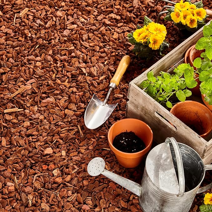 GARDENWISE Premium Pine Bark Nuggets – Pine Bark Mulch for Gardens, Landscaping, Potted Plants, and Wood Chips for Garden Beds (0.5 CF - 14 L - 15 QTS)