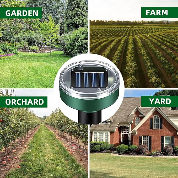 8Pack Mole Repellent Solar Powered Vole Repellent Outdoor Gopher Repellent Ultrasonic for Lawn Garden,Get Rid of Moles Stakes Groundhog Chipmunk Repellent for Lawns2025 Waterproof Rating: IPX4