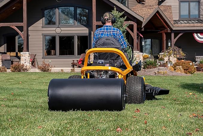 Agri-Fab 45-0606 18" x 36" Tow Behind Poly Lawn Roller 400 lbs weight with water, Poly Drum and Steel Frame, with Plug. Designed for Lawn and Garden Tractors
