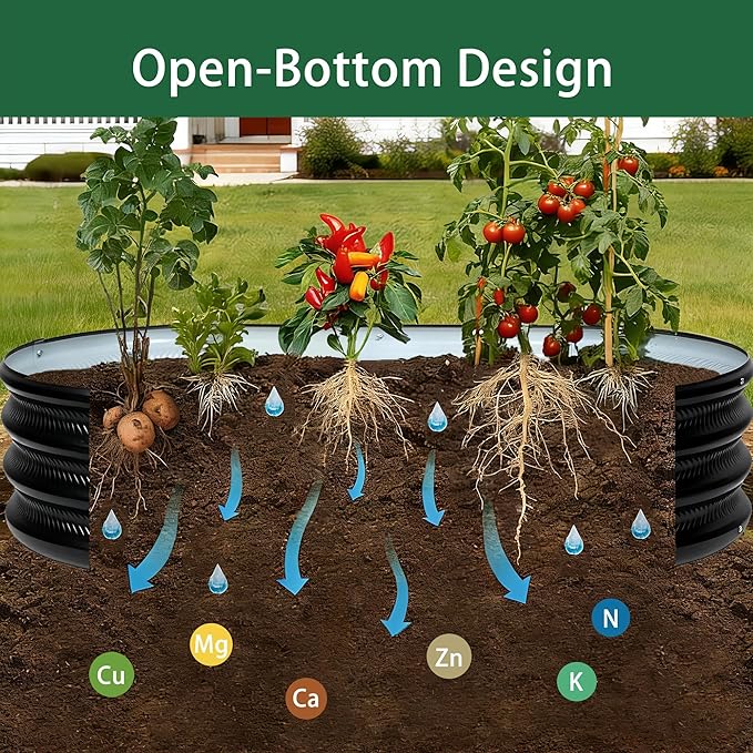 Gartist 8×4×1 ft Large Black Raised Garden Bed Planter, Easy Assembly Metal Garden Bed Outdoor for Vegetables, Flowers & Herbs