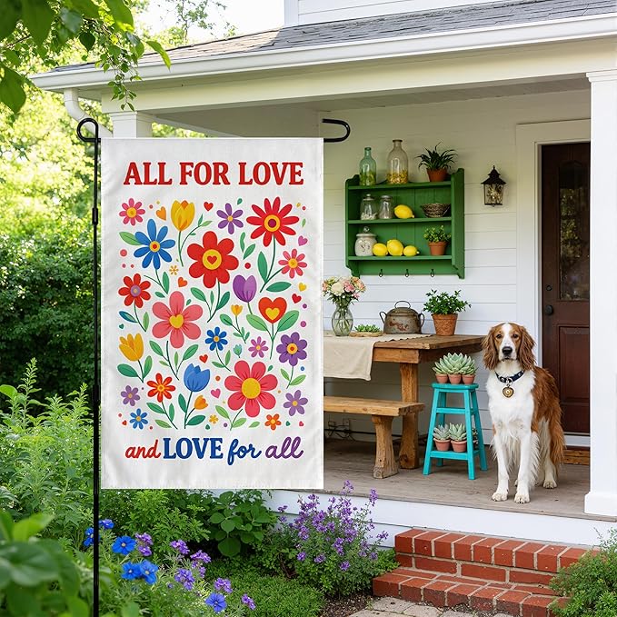 Pride Decorations - Rainbow Floral Pride Garden Flag | Pride Party Favors Supplies Decor for Outdoor Outside | Pride Accessories Backdrop Banner for Garden Porch Patio Lawn Yard