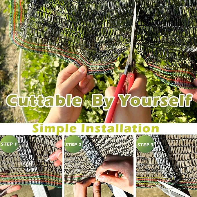 55% Shade Cloth for Garden, Sunblock Mesh UV Resistant Net for Vegetables Flowers Greenhouse Raised Bed, Plant Shade Cover from Sun, Black (4X6 FT)