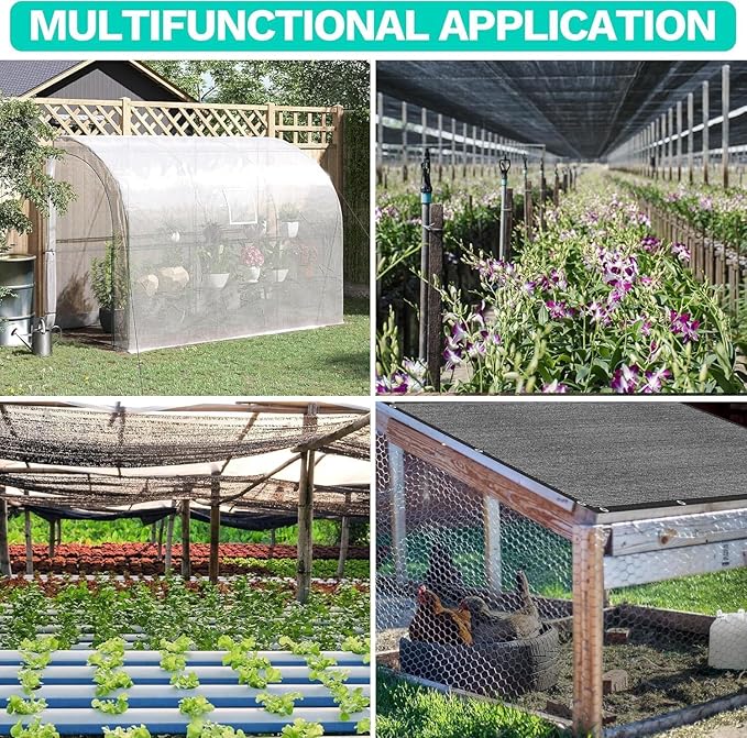 Royal Shade 50% Black Shade Cloth Custom Size 19FT x 47FT Mesh Tarp with Grommets for Garden Patio, Plant Shading, Greenhouse, Pergola, Chicken Coop, Dog Kennel, Lawn. (We Make Custom Size)