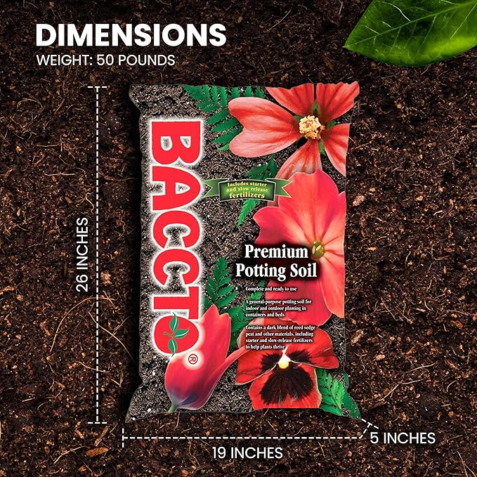 Michigan Peat All Purpose Premium Potting Soil with Perlite for Indoor Outdoor Pots, Planters, Raised Bed, and Container Gardening, 50 Pounds (6 Pack)