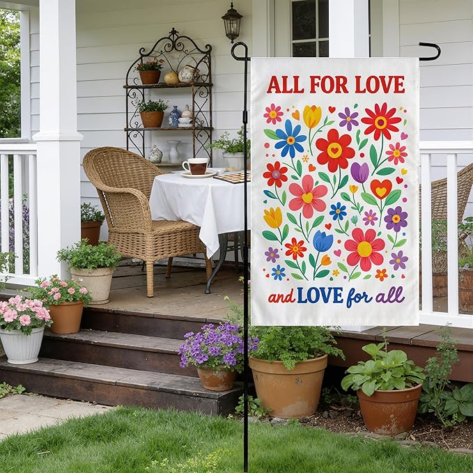 Pride Decorations - Rainbow Floral Pride Garden Flag | Pride Party Favors Supplies Decor for Outdoor Outside | Pride Accessories Backdrop Banner for Garden Porch Patio Lawn Yard