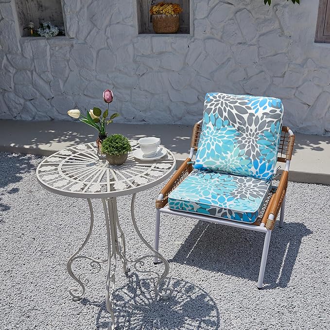 JMGBird Outdoor Chair Cushions Set - 19"x19" Deep Seat & Back Cushions, Water-Resistant Tufted Pillows for Patio Furniture