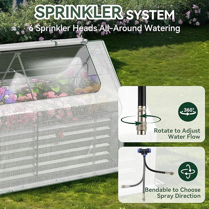 Lineware Raised Garden Bed with Self-Watering System, 6x3x2 ft Elevated Planter Boxes Outdoor with PE Cover, Galvanized Raised Beds for Gardening,Vegetables,Flowers, Backyard, Patio