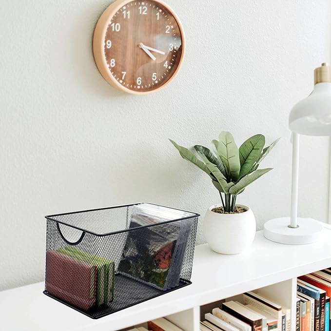 3 Pack Mesh Metal Storage Basket Organizer CD Storage Boxes