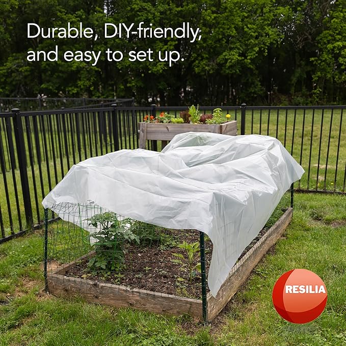 RESILIA Clear Greenhouse Sheeting - UV-Protected, Heavy-Duty Gauge Outdoor Polyethylene Cover for Weatherproofing Greenhouses, Garden, Plants, 6.5' by 10' Roll, 6 Mil, 0.006 Inch, Thick, Made in USA