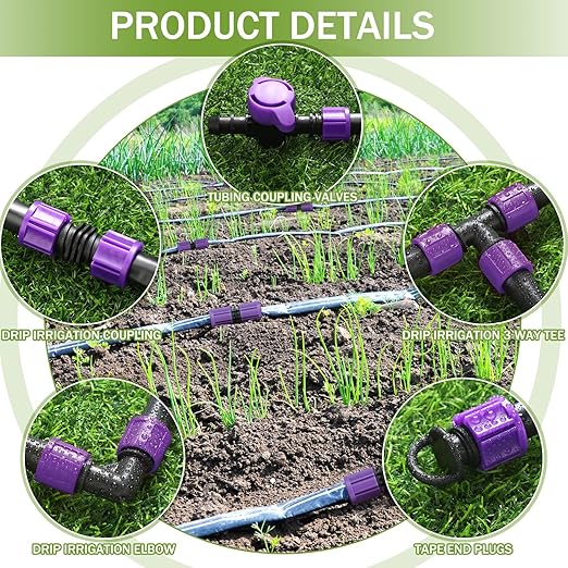 Tondiamo 1000' 5/8 Inch Drip Tape Irrigation Tubing Kit 8 Mil 6" Spacing Garden Hose Watering Tube Line Automatic Equipment for Garden Irrigation System Farms, Landscape, Lawn