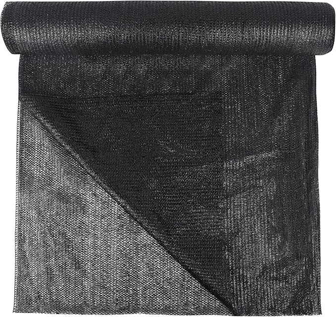 winemana 120x6 FT Outdoor Shade Cloth for Garden & Plants - 50% Large Black Mesh Tarp, UV Resistant Woven Shade Fabric for Greenhouse Farm Row Cover Vegetables Sun Protection Poultry Run