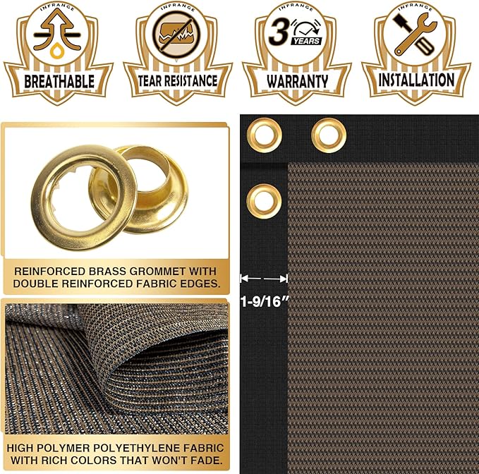 Privacy Fence Screen 5' x 236 Fencing Cover Heavy Duty Mesh Windscreen Cloth for Outdoor Garden Patio Backyard Chain Link Fence Brown