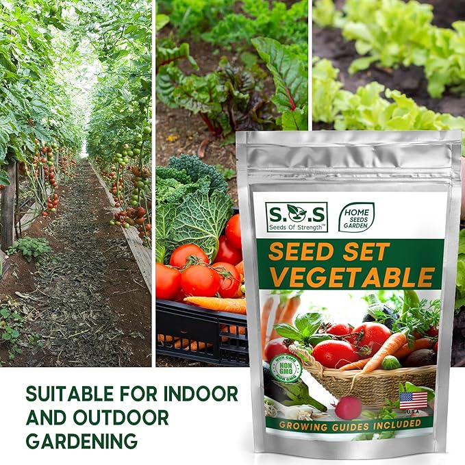 14,500+ Vegetable & Fruit Seeds - 33 Heirloom Varieties for a Bountiful Garden - Grow Tomatoes, Lettuce, Beans, More - Easy Garden Starter Kit - Planting Instructions