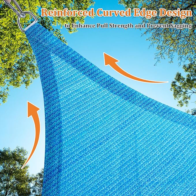 Shade&Beyond Custom 24'x24' Sun Shade Sail Canopy Square UV Block Breathable Curved Sunshade for Backyard Yard Deck Outdoor Facility and Activities, Turquoise Mix (We Make Custom Size)