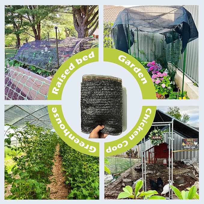 55% Shade Cloth for Garden, Sunblock Mesh UV Resistant Net for Vegetables Flowers Greenhouse Raised Bed, Plant Shade Cover from Sun, Black (6.5X12 FT)