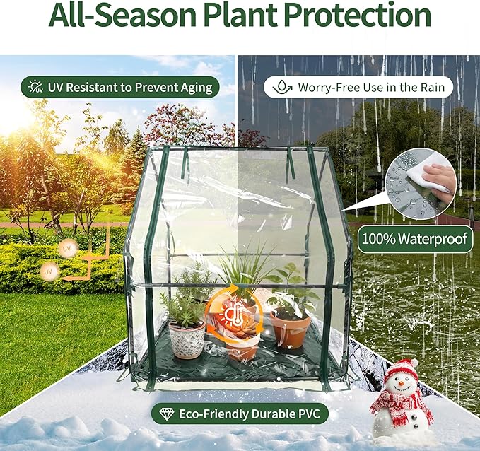 PROWORX Mini Greenhouse 36"x36"x42" Plant Cover Tent Seed Starting Waterproof Floor Mat Small Plant Tent for Use on Patio Balcony Porch & Indoors/Outdoors