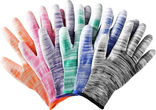 6 Pairs Gardening Gloves for Women - Breathable Rubber Coated Garden Gloves, Multi-purposes Gardening Gloves