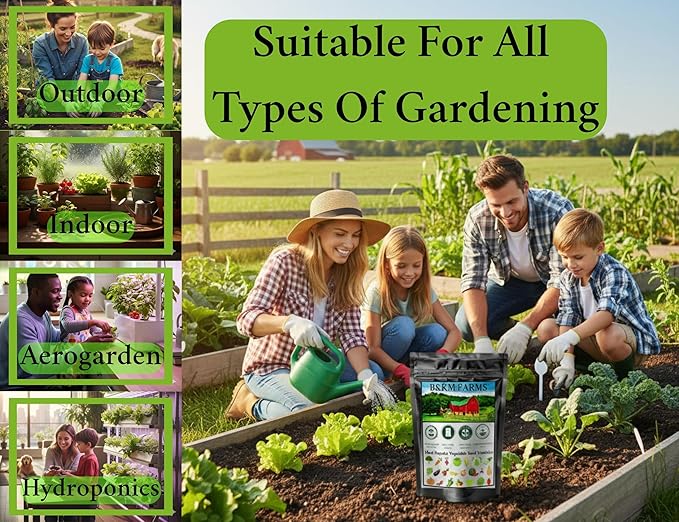 B&KM Farms Vegetable & Herb Seed Vault, 20 Varieties, 40 Packets, 20,000+ Heirloom Non-GMO Seeds, Water Resistant Reclosable Packaging, Home Garden (20 Pack: The Beginner Garden Collection)