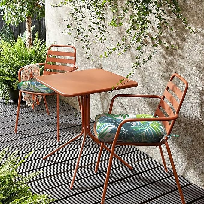 LVTXIII Outdoor Seat Cushions Seasonal Tufted Chair Cushions, Patio Chair Pads for Dining Chairs, Armchairs and Garden Furniture Decoration (Round Back, 19”x19”x4”, Islamorada Blue Green, 2 Pack)