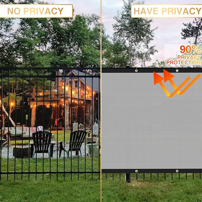 Privacy Fence Screen 5' x 227' Fencing Cover Heavy Duty Mesh Windscreen Cloth for Outdoor Garden Patio Backyard Chain Link Fence Gray