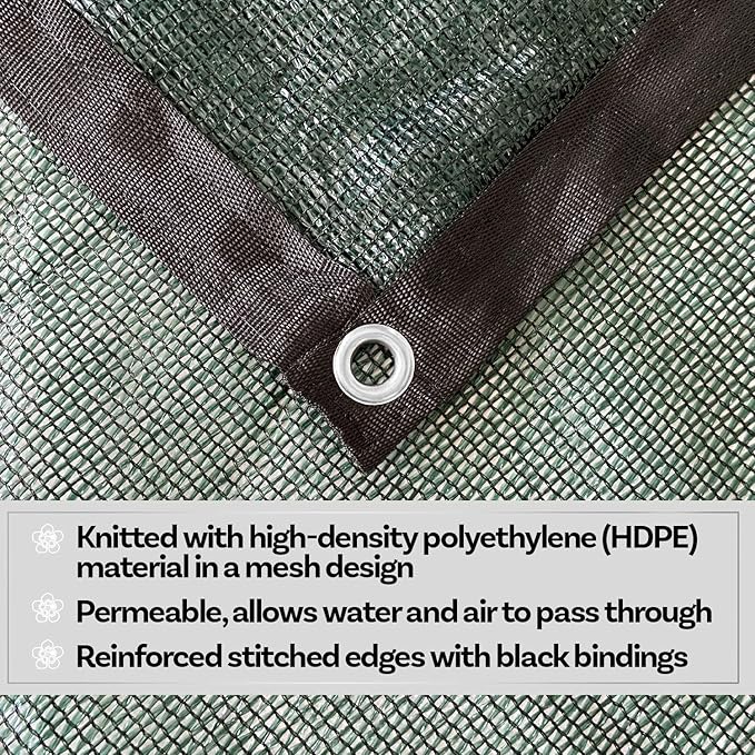 Alion Home HDPE 50% Sun Block Garden Netting Mesh (6'x3', Green)