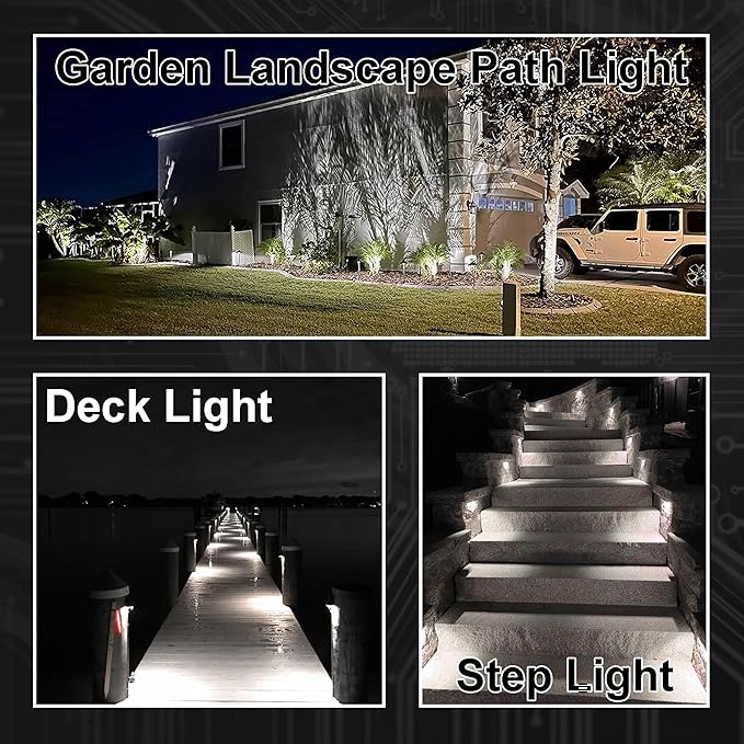 15W 20W T5 T10 Wedge Base LED Light Bulb 300lm AC/DC 12V-24V Daylight White 6000K 3W 194 921 T10 LED Bulb for Automotive Car RV Camper Trailer Landscape Driveway Malibu Lawn Lighting, 8 Pack