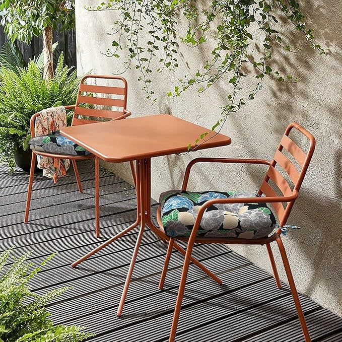 LVTXIII Outdoor U-Shaped Wicker Seat Cushion, Decorative Tufted Chair Pads Round Back Seat Cushion Set for Patio Garden Home Office Furniture, 19"x19"x4", 2 Pack, Peony Garden