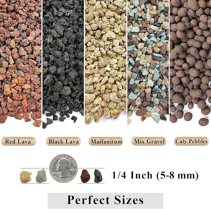FANTIAN 10 lbs Maifanitum Stones for Succulent,1/4 Inch Decorative Rocks for Indoor Plants, Bonsai, Soil Cover. Small Stones for Water Drainage and Plant Growth