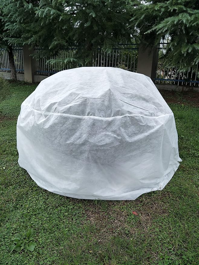 Agfabric Plant Covers Freeze Protection H39 xDia39 0.9oz Freeze Cloths for Plants Plant Frost Protection Covers Drawstring Bags Shrub Jacket,White,2 Pack